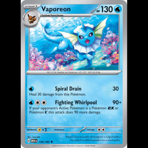 Pokemon TCG Vaporeon - Scarlet & Violet 151 - Holofoil