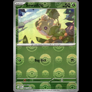 Pokemon TCG Sewaddle (Poke Ball Pattern) - White Flare - Holofoil