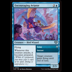 MTG Encouraging Aviator // Jump Secrets of Strixhaven sos#46