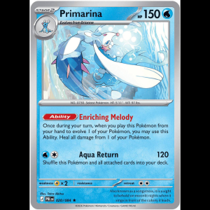 Pokemon TCG Primarina - 020/084 - Pitch Black - Reverse Holofoil